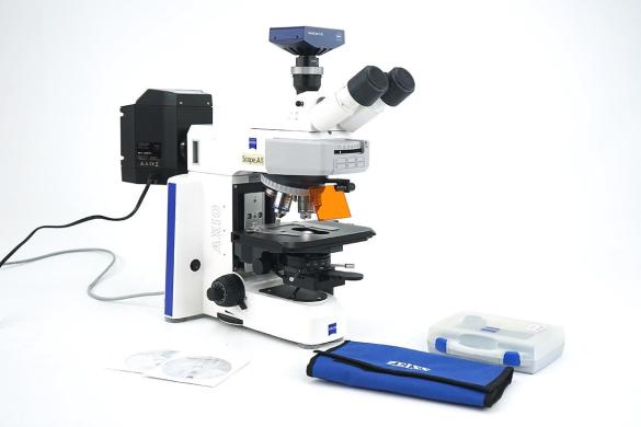 Zeiss Axio Scope A1 Fluorescence Microscope with 5x, 10x, 20x, 40x and 63x Objectives-cover