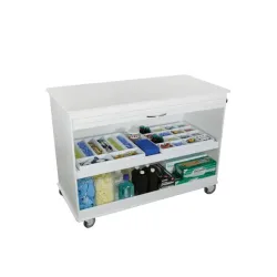 TrippNT Cayman Lab Island Cart with Locking Roll-Top Doors and Chemical-Resistant HDPE Construction, 3 of 5