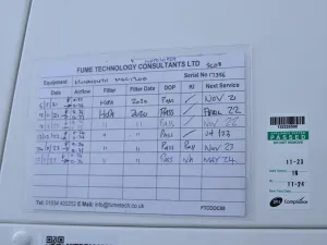 Monmouth MSC 1200 Class II Biological Safety Cabinet with Motorised Sash and VHP Ports, 12 of 12