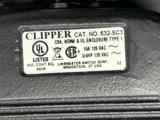 Linemaster Clipper Series Single-Stage Electrical Foot Switch Cat. No. 632-SC3-cover