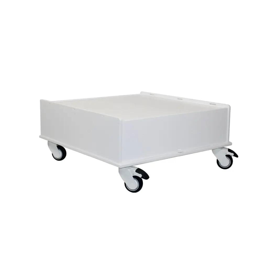 TrippNT White Equipment Cart 24 x 24 inch Tray, 12" Height, Heavy-Duty Mobile Cart