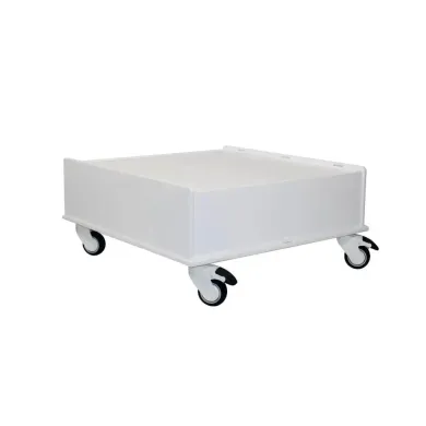 TrippNT White Equipment Cart 24 x 24 inch Tray, 12" Height, Heavy-Duty Mobile Cart