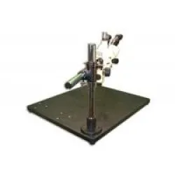 Meiji EMZ-5TR Trinocular Zoom Stereo Microscope with Wide Surface Laminated Stand, 4 of 5
