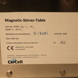 CerCell 42500 MST-S Magnetic-Stirrer Table with MST-disc ID39-B Adapter for Bioreactor Systems, 6 of 7