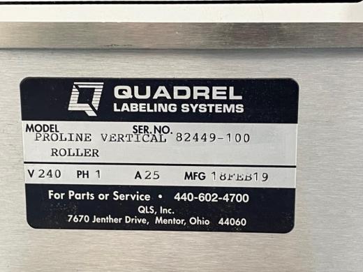 Quadrel Proline Vertical Roller Labeling System for Automated Container Labeling-cover