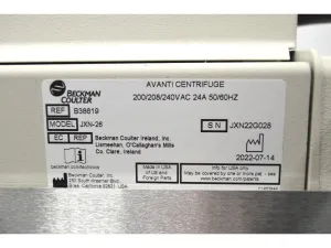 Beckman Coulter Avanti JXN-26 IVD Refrigerated Centrifuge with JLA-8.1000 Large-Volume Rotor, 10 of 18