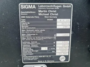 Sigma 4K10 Refrigerated Centrifuge with Rotors, 12 of 16