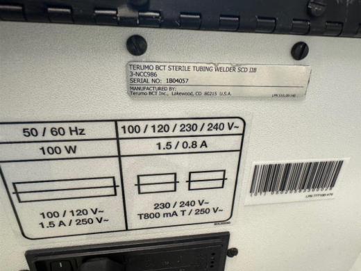 TerumoBCT 3-NCC986 SCD IIB Sterile Tubing Welder for Blood Component Processing-cover
