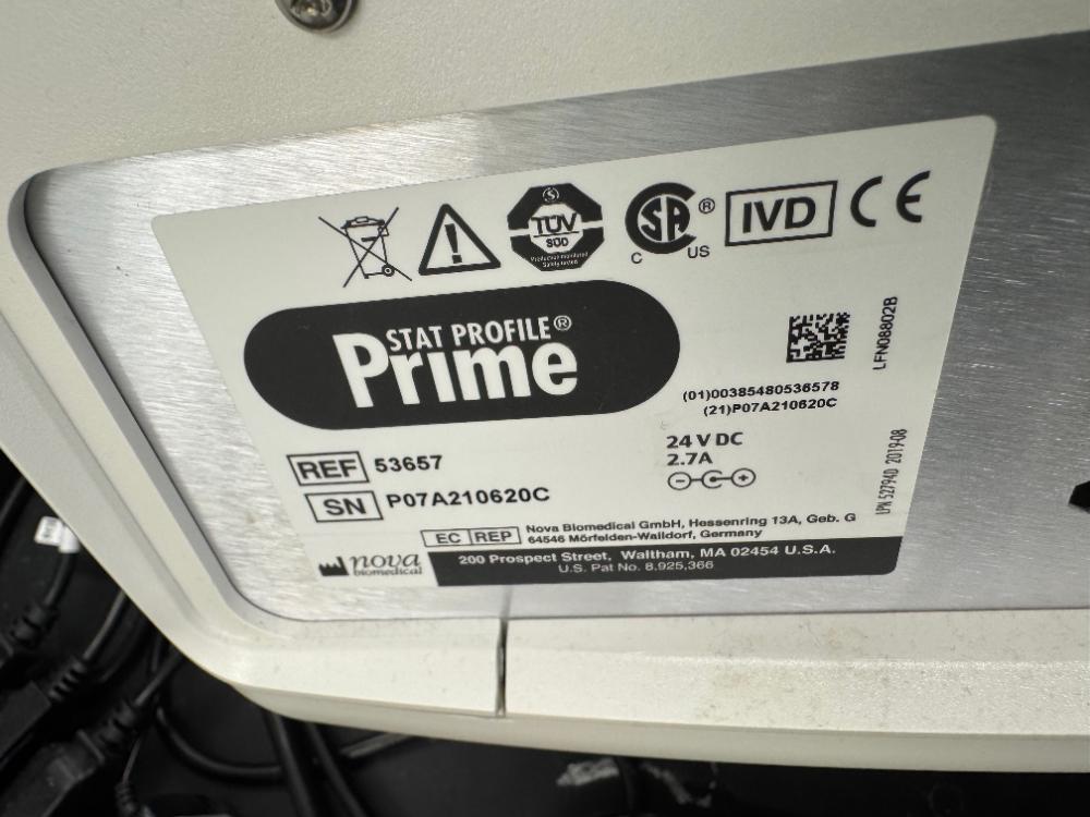 Nova Biomedical Stat Profile Prime Blood Gas and Electrolyte Analyzer