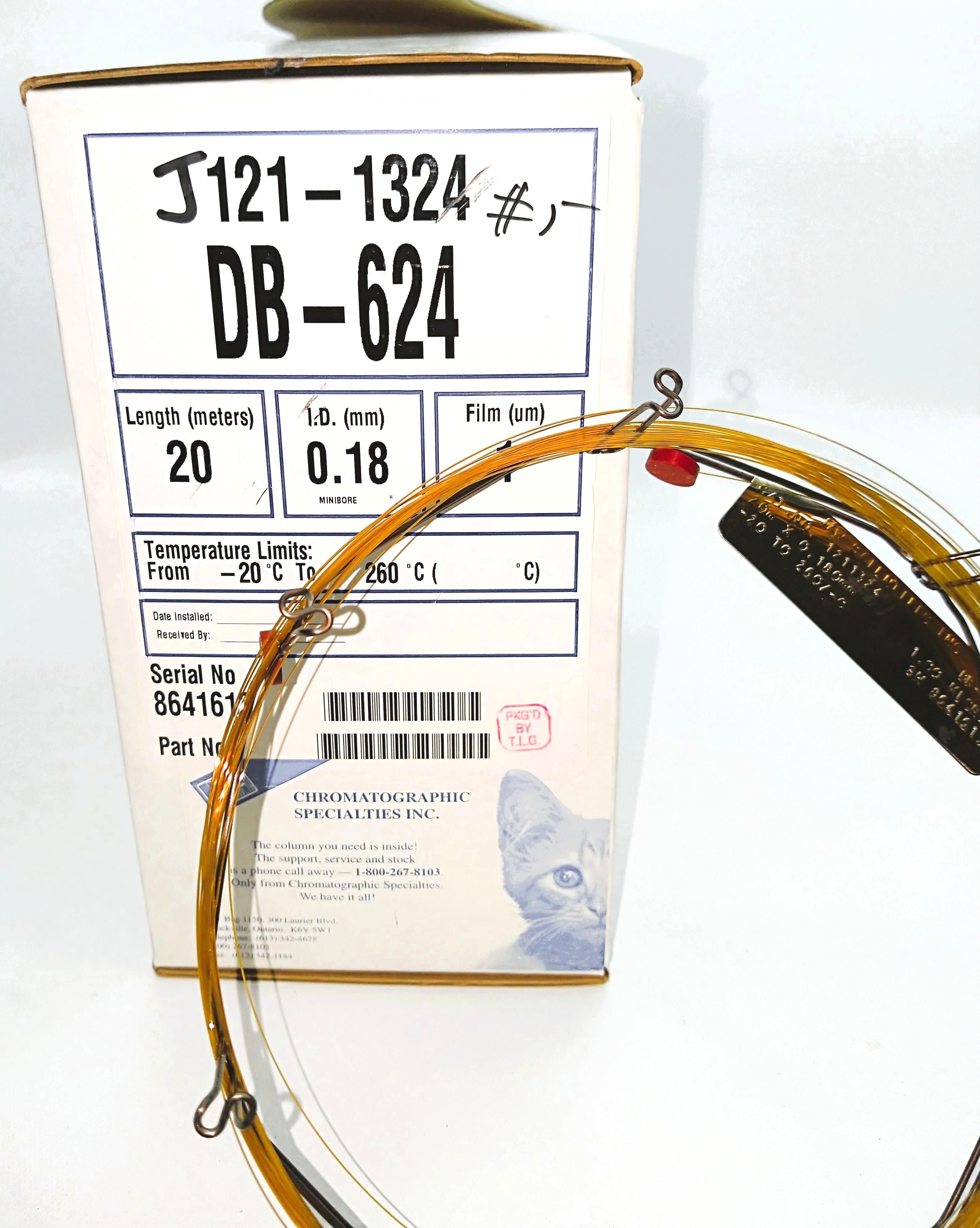 J&W DB-624 Capillary Gas Chromatography Column (20M x 0.18mm x 1.0µm)