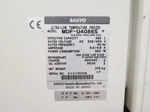 Sanyo Ultra Low Temperature Freezer MDF-U4086S, 8 of 14