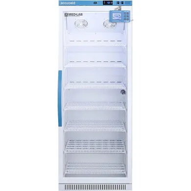 Accucold ARG12MLDL2B Upright Laboratory Refrigerator with Digital Data Logger, 12 Cu.Ft., Glass Door
