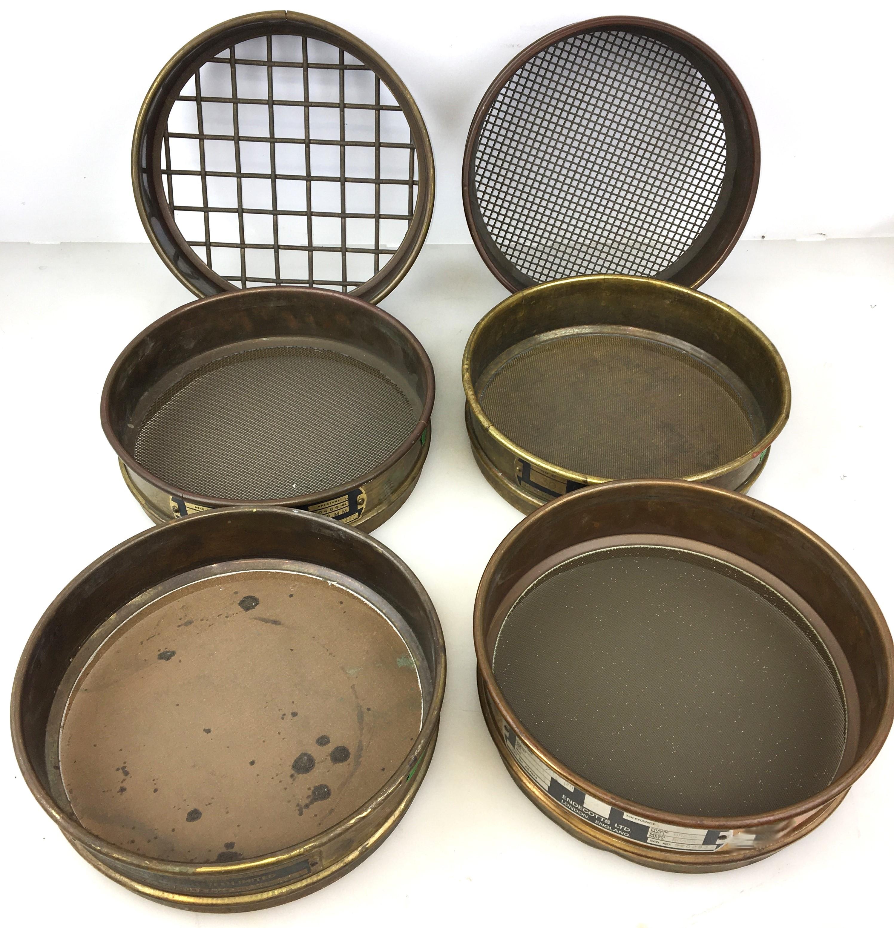 Endecotts 8" Brass Frame Test Sieve Kit, ASTM E-11 Standard, Set of 6