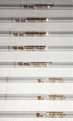 Fisherbrand 13-650L Class B 10mL Borosilicate Glass Volumetric Pipet (Pack of 12)