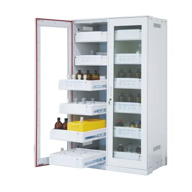 Duco DSOW-18108N2 Chemical Resistant Laboratory Storage Cabinet with Adjustable Trays and Ventilation