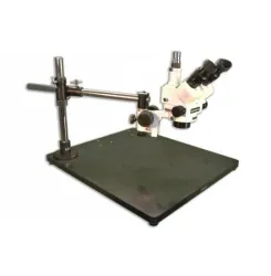 Meiji EMZ-5TR Trinocular Zoom Stereo Microscope with Wide Surface Laminated Stand, 1 of 5
