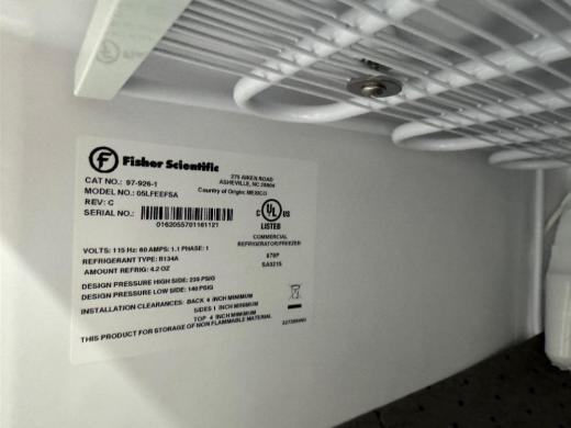 Fisher Scientific Undercounter Freezer-cover