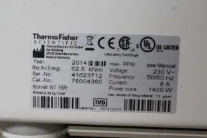 Thermo Scientific Sorvall ST 16R Refrigerated Benchtop Centrifuge with Swing-Out Rotor, 3 of 6