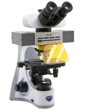 IOS B-510 Trinocular LED Fluorescence Microscope with 1000x Magnification and Quintuple Nosepiece-cover