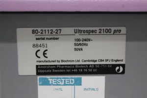 BioChrom Ultrospec 2100 Pro Benchtop UV/Visible Spectrophotometer for Life Sciences, 3 of 3