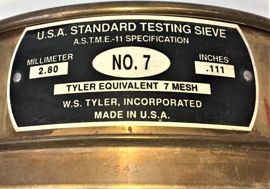 Tyler #7 Brass-Stainless Steel 8-inch Test Sieve with 2.80 mm Aperture-cover