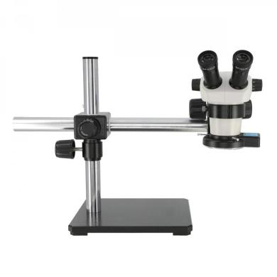 Accu-Scope 3075 Binocular Zoom Stereo Microscope with Boom Stand and LED Quad Ring Light-cover