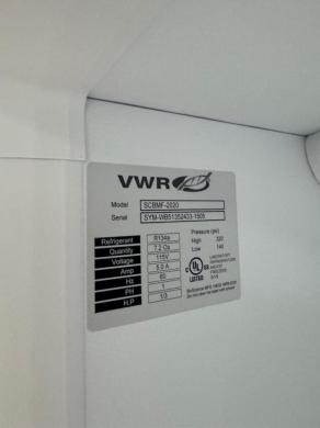 VWR SCBMF-2020 -20°C Laboratory Upright Freezer for Sample Storage-cover