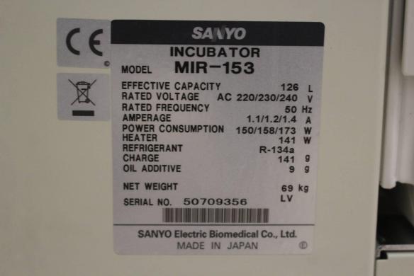 QP - Sanyo MIR-153 Refrigerated Incubator