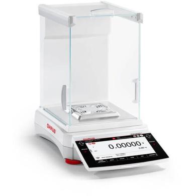 Ohaus Semi-Micro Analytical Balance EXR225 with 7" Color Touchscreen and Multi-Function Weighing-cover