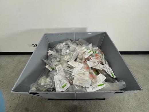 Assorted Laboratory Consumables Lot with Storage Bin for General Laboratory Use-cover