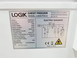 Logik L300CFW14 Laboratory Chest Freezer for Biomedical Sample Storage, 6 of 11