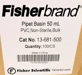 Fisherbrand 13-681-500 Disposable Pipette Basin, 50 mL, Box of 100, 4 of 4