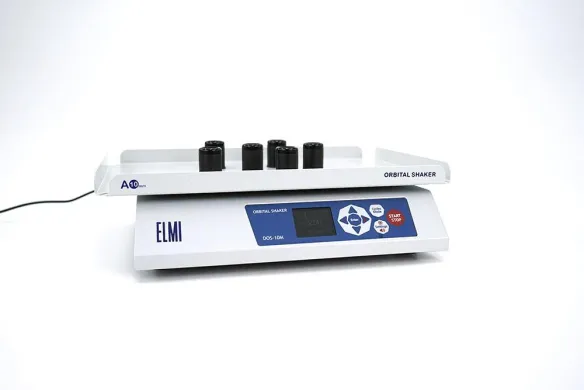 Elmi DOS-10M Orbital Shaker, 500 rpm, with 6 Magnetic Clip Holders