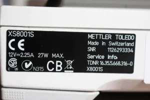 Mettler Toledo XS8001S Precision Balance, 3 of 3