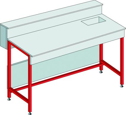 Wet bench with backsplash 1200x750mm - enameled | QuestPair