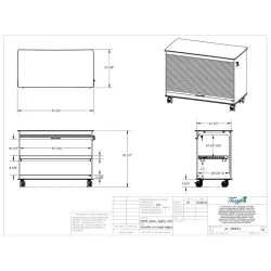 TrippNT Cayman Lab Island Cart with Locking Roll-Top Doors and Chemical-Resistant HDPE Construction, 5 of 5
