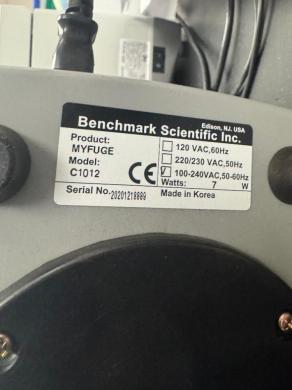 Benchmark myFuge Mini Centrifuge Model C1012 for Small-Volume Sample Processing-cover