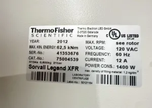 Thermo Scientific Sorvall Legend XFR Floor Refrigerated High-Speed Centrifuge, 13 of 13