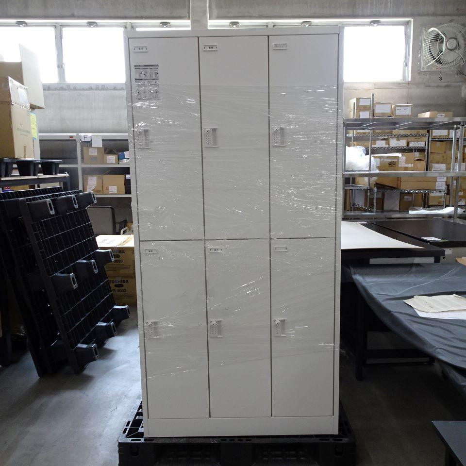 Okamura GUT239 6-Person Dial Lock Steel Locker, White