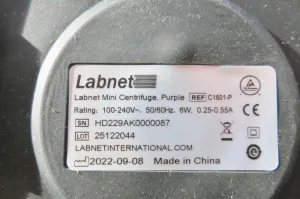 Labnet Mini Microcentrifuge C1601 with 6,000 rpm Fixed-Angle Rotor, 12 of 12
