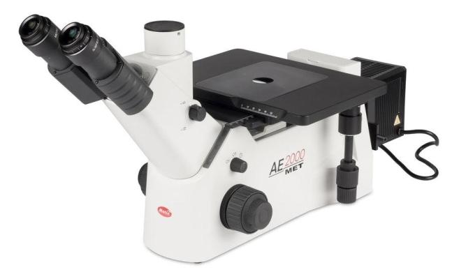 Motic AE2000MET Trinocular Inverted Industrial Microscope, 100W Illumination-cover