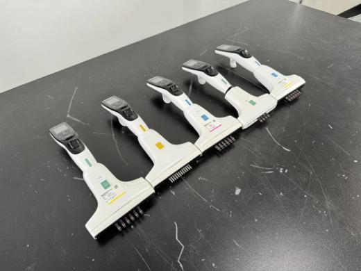 INTEGRA Biosciences Electronic Multichannel Pipettes, 8-Channel and 12-Channel Units, Lot of 5-cover