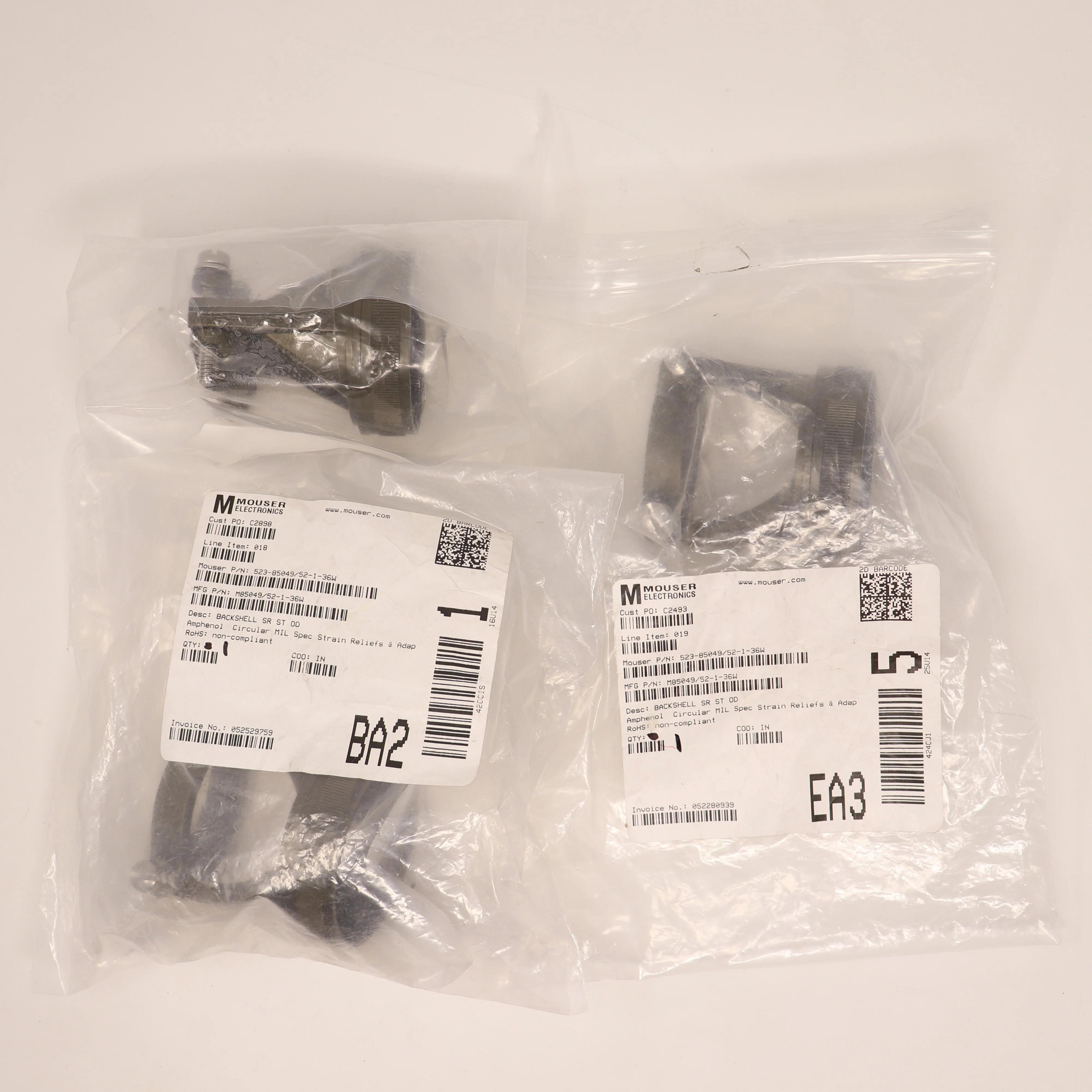 Amphenol M85049/52-1-36W Circular MIL Spec Strain Relief Backshell 3-Pack
