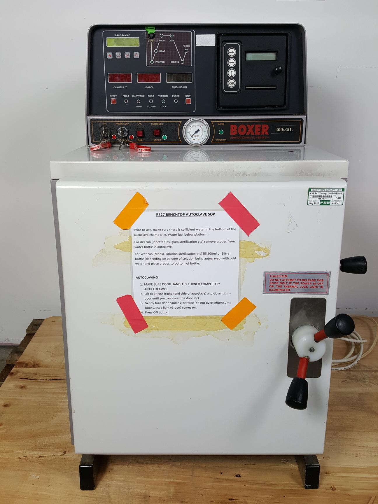 Boxer Front Loading Laboratory Steam Sterilization Autoclave 200/35LR