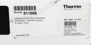 Thermo Scientific 011006 Conductivity/TDS Standard Solution 12.9mS/cm 7230ppm NaCl, 5x60ml, 2 of 3