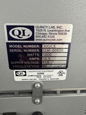 Quincy Lab Model 30E Laboratory Drying and Heating Oven with Digital Temperature Control-cover