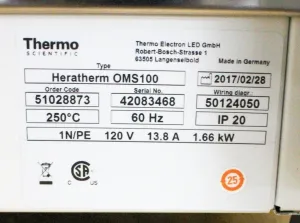 Thermo Scientific Heratherm OMS100 Mechanical Convection Oven 50–250°C, 104L Capacity, 4 of 4