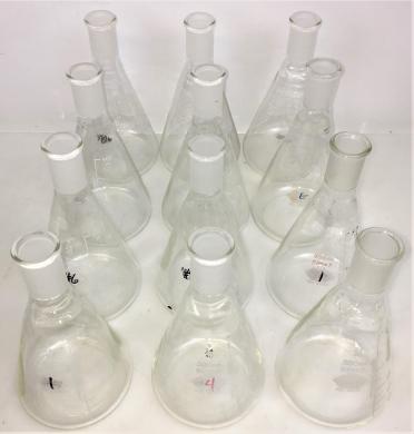 Corning PYREX 5000 and Kimble KIMAX 26510 Narrow Mouth Erlenmeyer Flask 500mL with 24/40 Joint-cover