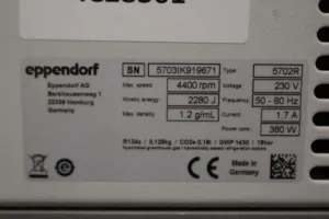 Eppendorf 5702 R Refrigerated Benchtop Centrifuge for Cell and Molecular Biology, 3 of 3