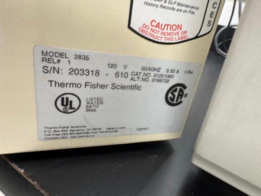 Thermo Fisher Scientific Precision Water Bath Model 2835 with Manual Temperature Control-cover